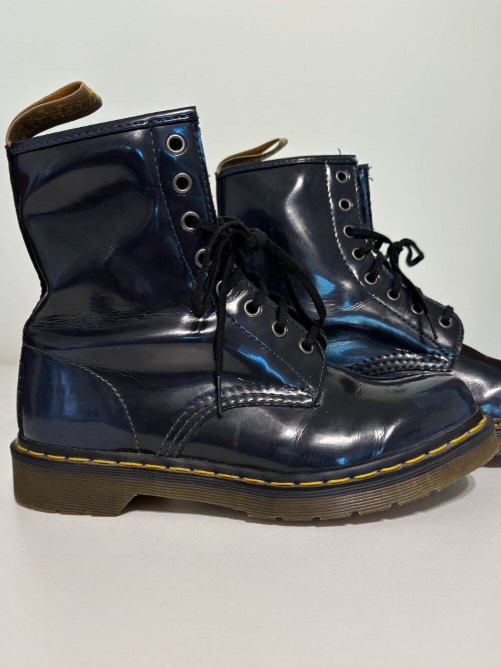 Dr. Martens Vegan 1460 Dark Blue Lace Up Combat Boots Women’s US 8 UK 6 EU 39